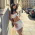 Low Rise Mini Skirt and Crop Top Set